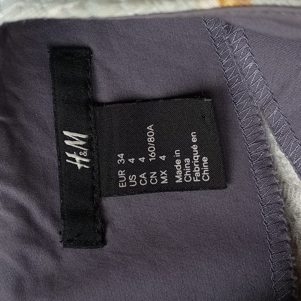 H&M Crane Bird Pleated Back 3/4 Sleeve Textured Cotton Blouse Top 4 - Picture 4 of 8